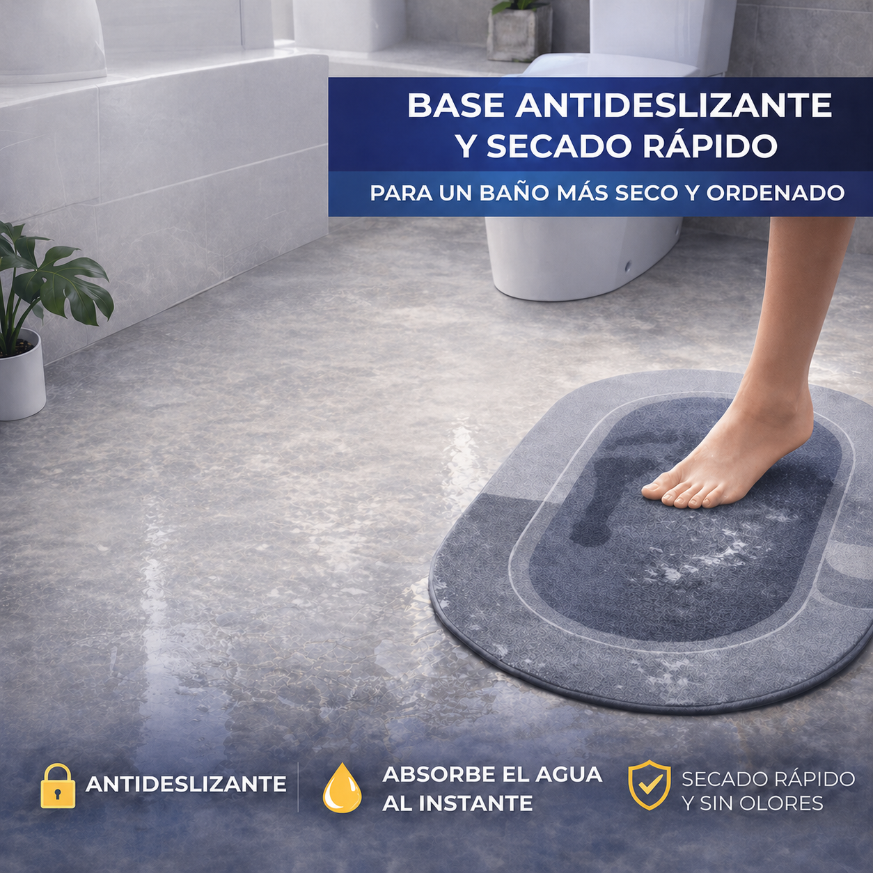 Alfombra antideslizante en uso